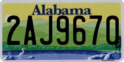 AL license plate 2AJ9670