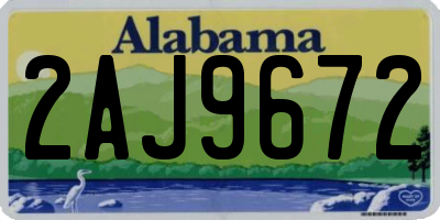 AL license plate 2AJ9672