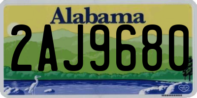 AL license plate 2AJ9680