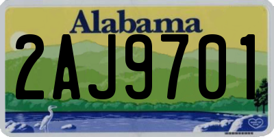 AL license plate 2AJ9701