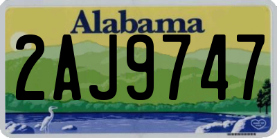 AL license plate 2AJ9747