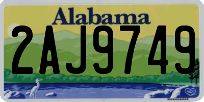 AL license plate 2AJ9749