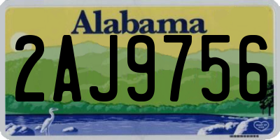 AL license plate 2AJ9756