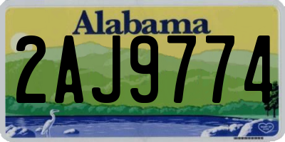 AL license plate 2AJ9774