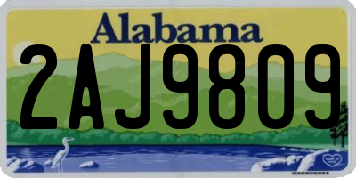 AL license plate 2AJ9809