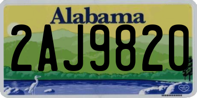 AL license plate 2AJ9820