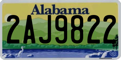 AL license plate 2AJ9822