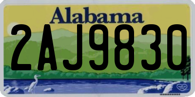 AL license plate 2AJ9830