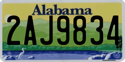 AL license plate 2AJ9834