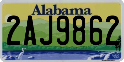 AL license plate 2AJ9862