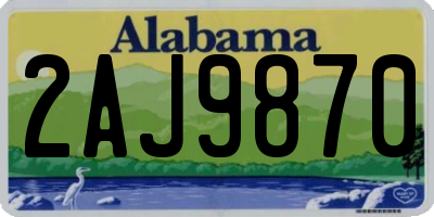 AL license plate 2AJ9870