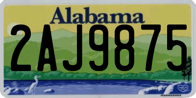 AL license plate 2AJ9875
