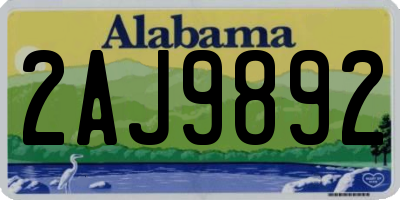 AL license plate 2AJ9892