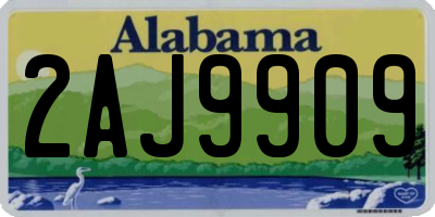 AL license plate 2AJ9909