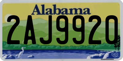 AL license plate 2AJ9920