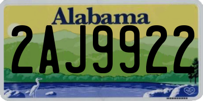 AL license plate 2AJ9922