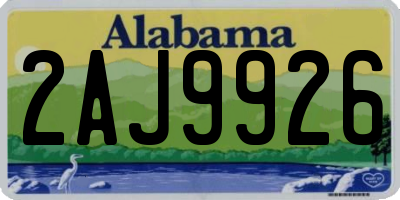 AL license plate 2AJ9926