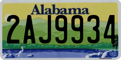 AL license plate 2AJ9934