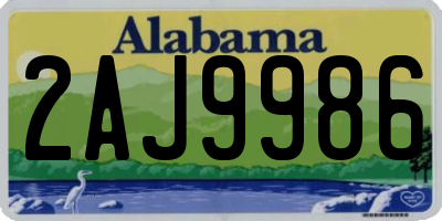 AL license plate 2AJ9986