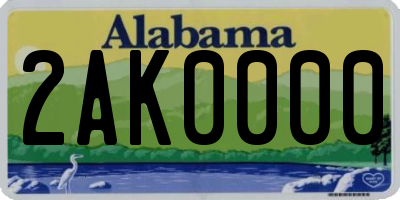 AL license plate 2AK0000