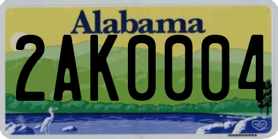 AL license plate 2AK0004