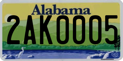 AL license plate 2AK0005