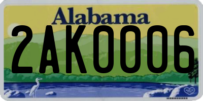 AL license plate 2AK0006