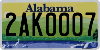 AL license plate 2AK0007