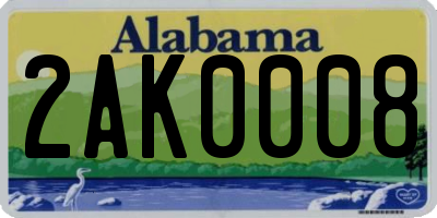 AL license plate 2AK0008