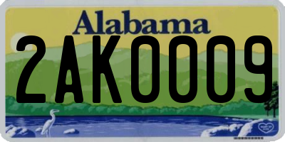 AL license plate 2AK0009