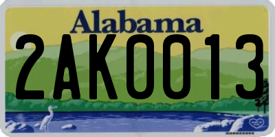 AL license plate 2AK0013