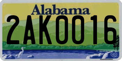 AL license plate 2AK0016