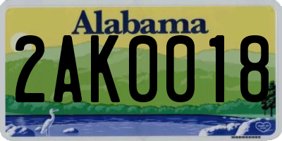 AL license plate 2AK0018