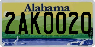 AL license plate 2AK0020
