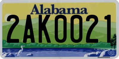 AL license plate 2AK0021