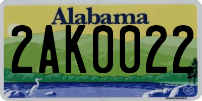 AL license plate 2AK0022