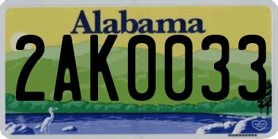 AL license plate 2AK0033