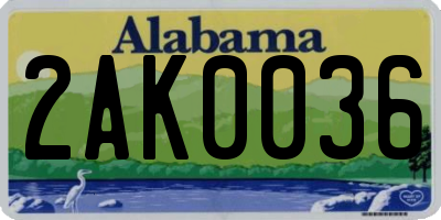 AL license plate 2AK0036