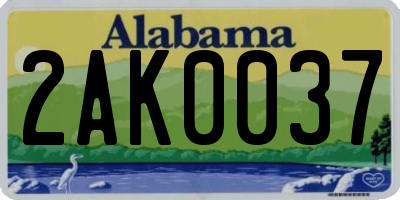 AL license plate 2AK0037