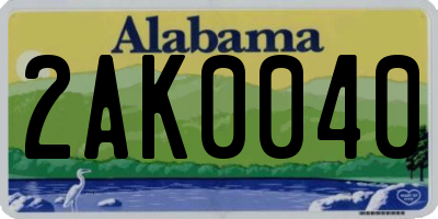 AL license plate 2AK0040