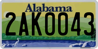 AL license plate 2AK0043