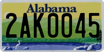 AL license plate 2AK0045