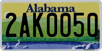 AL license plate 2AK0050