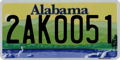 AL license plate 2AK0051
