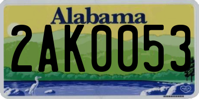 AL license plate 2AK0053