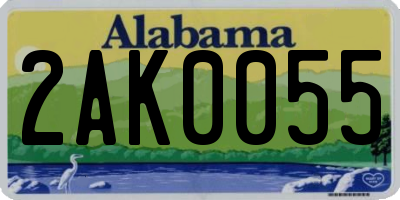 AL license plate 2AK0055