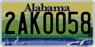 AL license plate 2AK0058