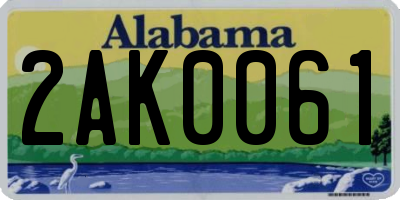 AL license plate 2AK0061