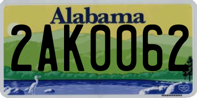 AL license plate 2AK0062
