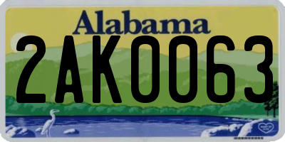 AL license plate 2AK0063